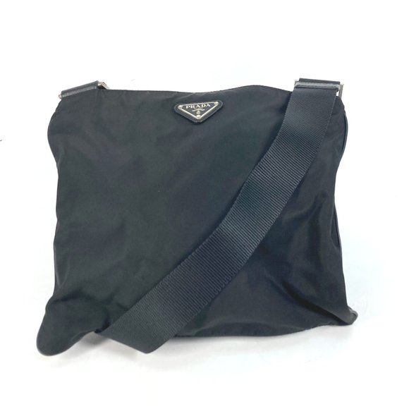 PRADA Crossbody Pochette bag flat Shoulder Bag Black - Picture 1 of 10